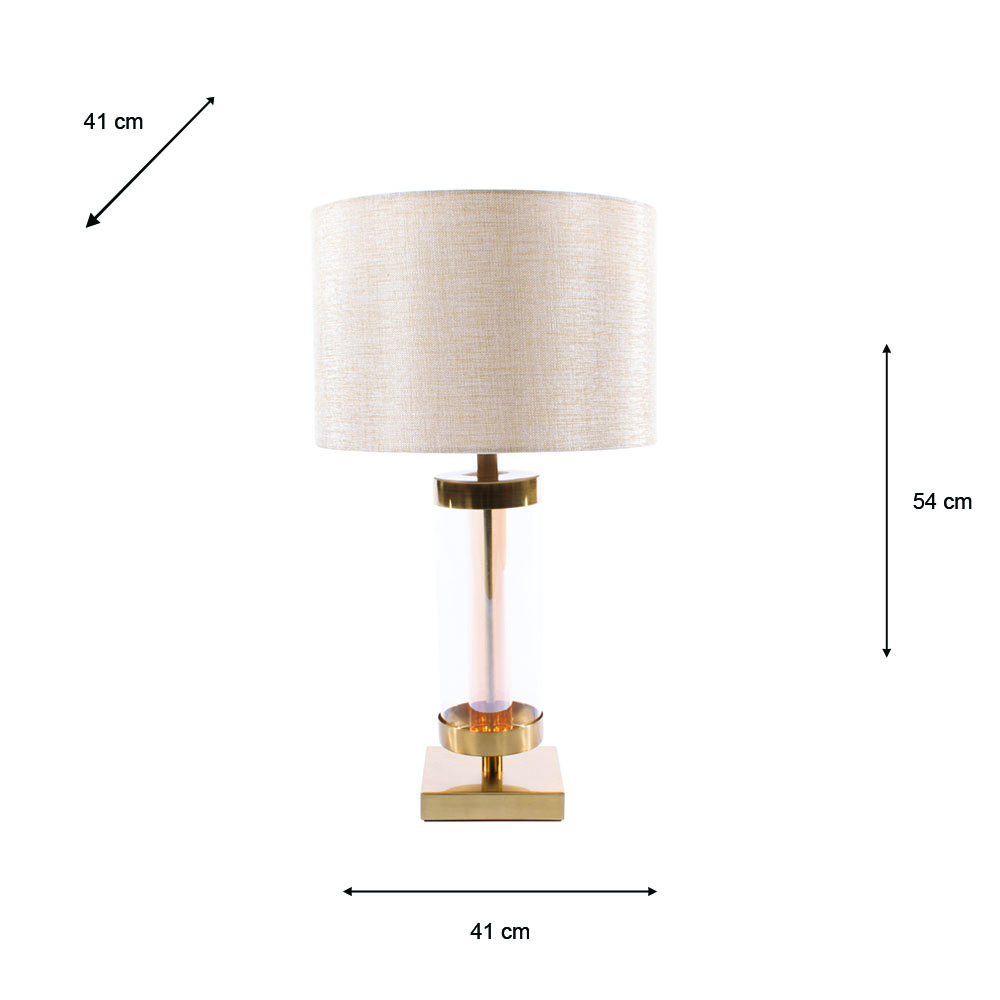 Jane glass cylinder lamp bronze/gold 54cm