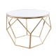 Geometric end table mirrored gold 