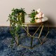 Geometric end table mirrored gold 