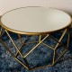 Geometric end table mirrored gold 