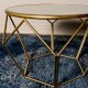 Geometric end table mirrored gold 