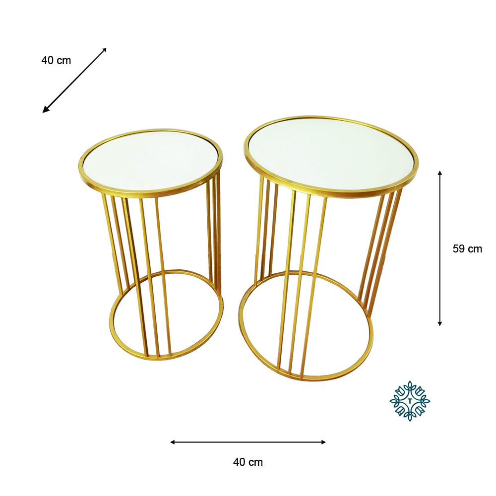 Freya set of 2 accent table gold