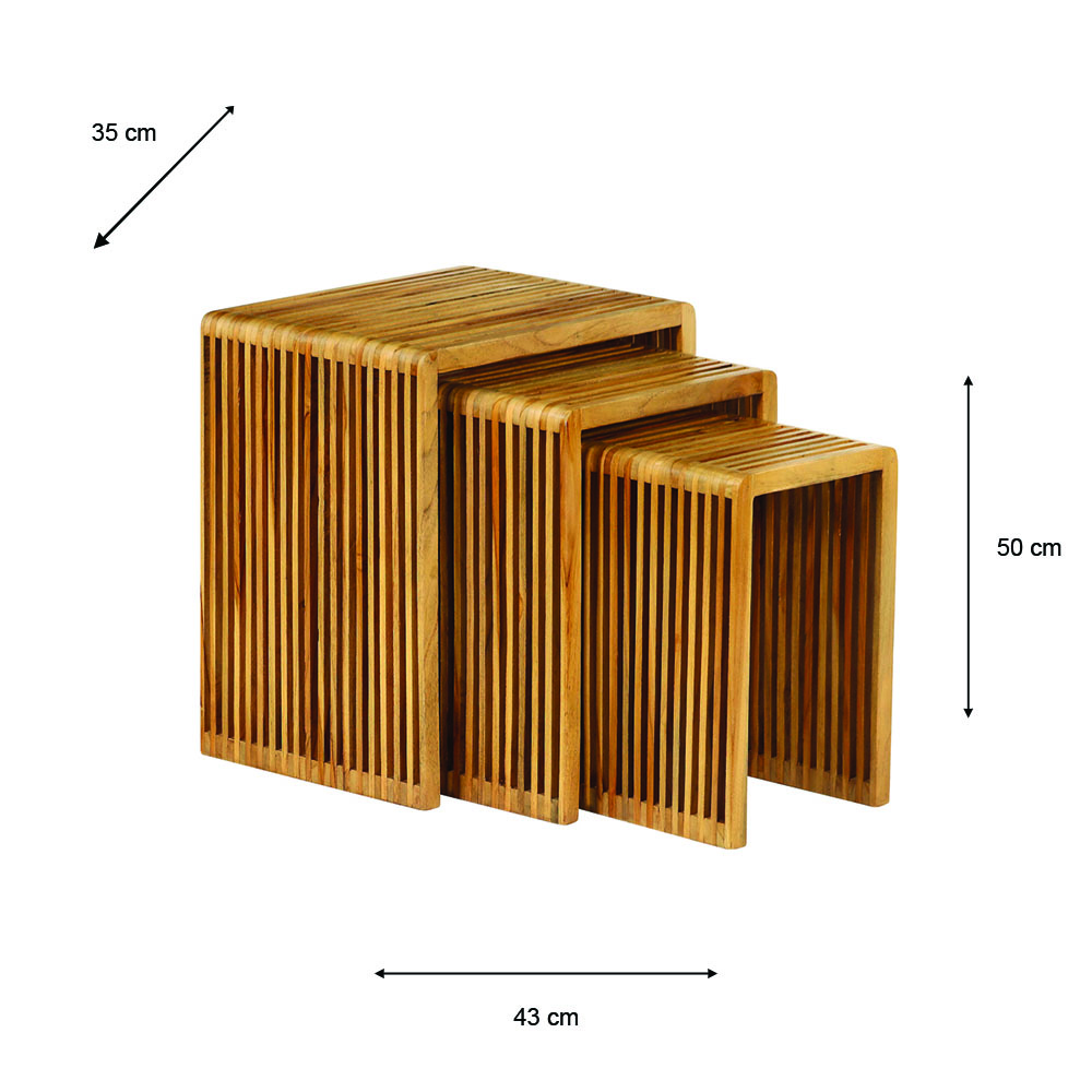 Bari s/3 nesting tables teak