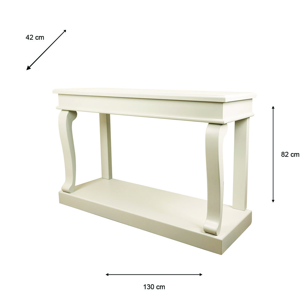 Scroll console table ivory