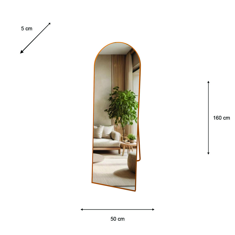 Modena floor standing mirror gold 160cm
