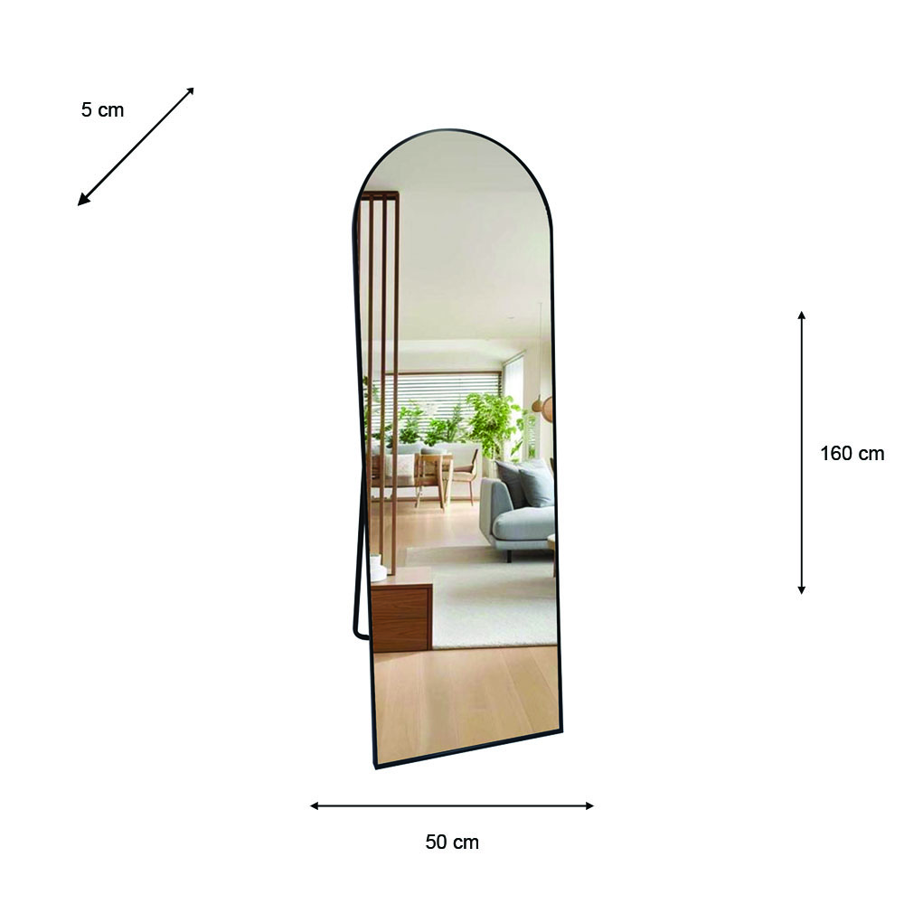 Modena floor standing mirror black 160cm