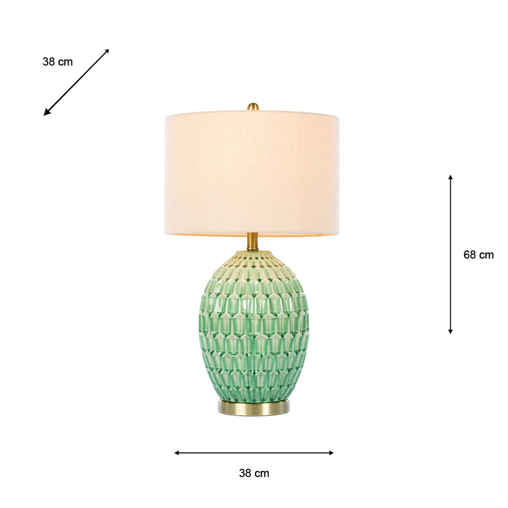 Gemma ceramic lamp aqua