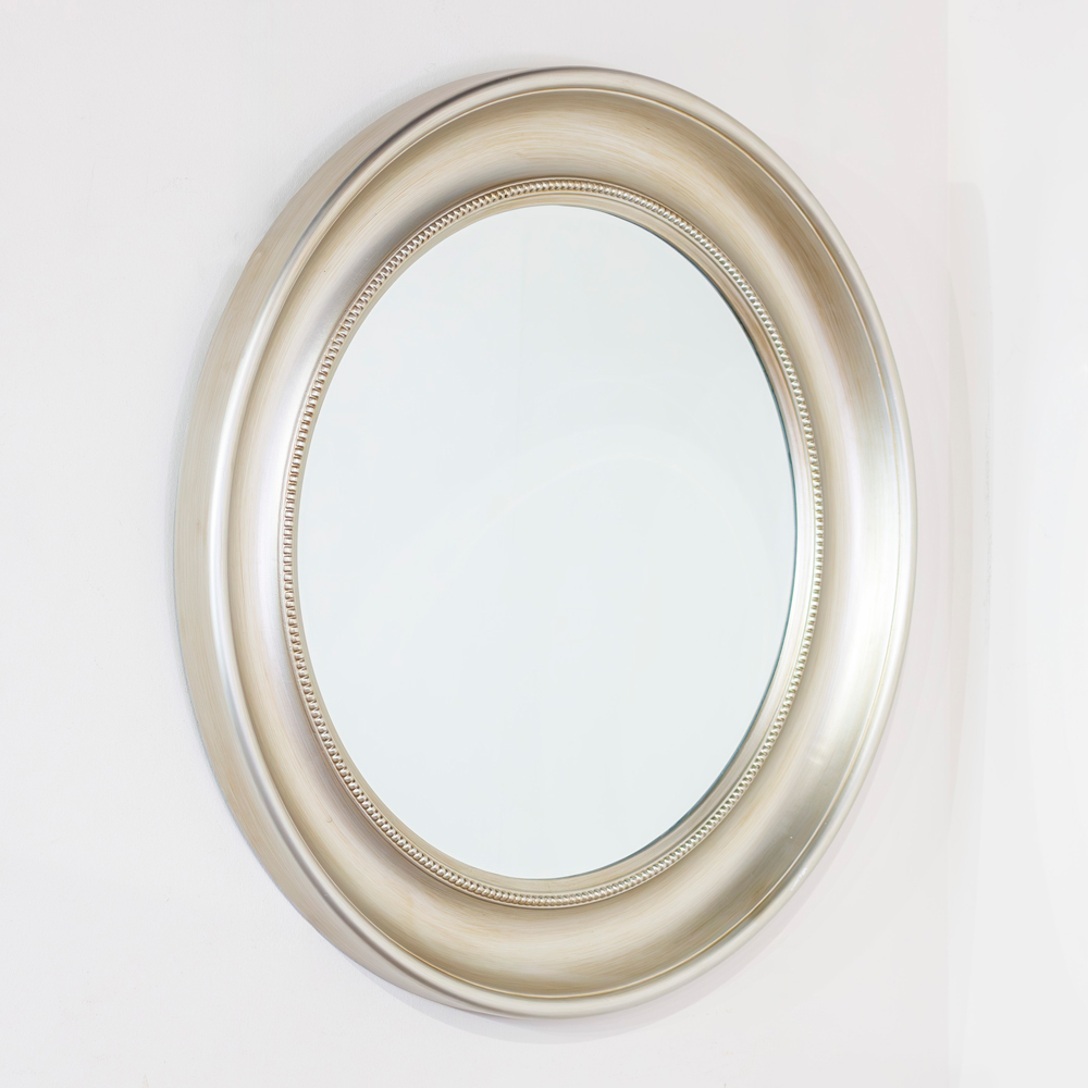 Lena wall mirror beaded round champagne