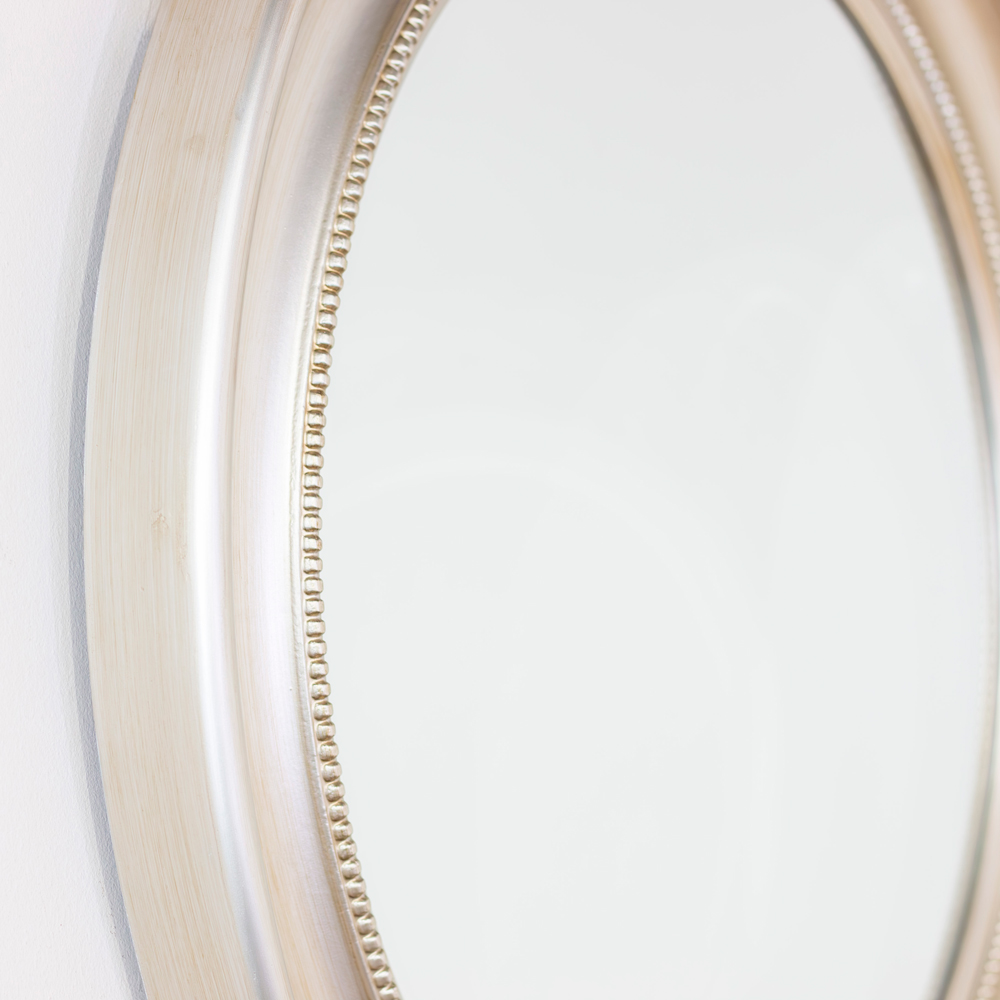 Lena wall mirror beaded round champagne