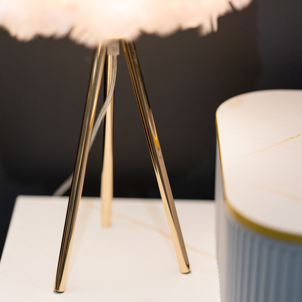 Feather table lamp white 50cm