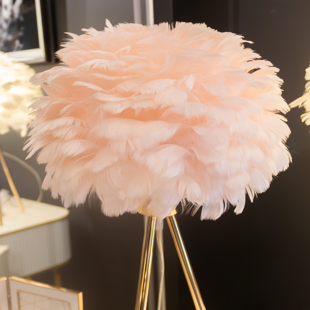 Feather table lamp pink 50cm