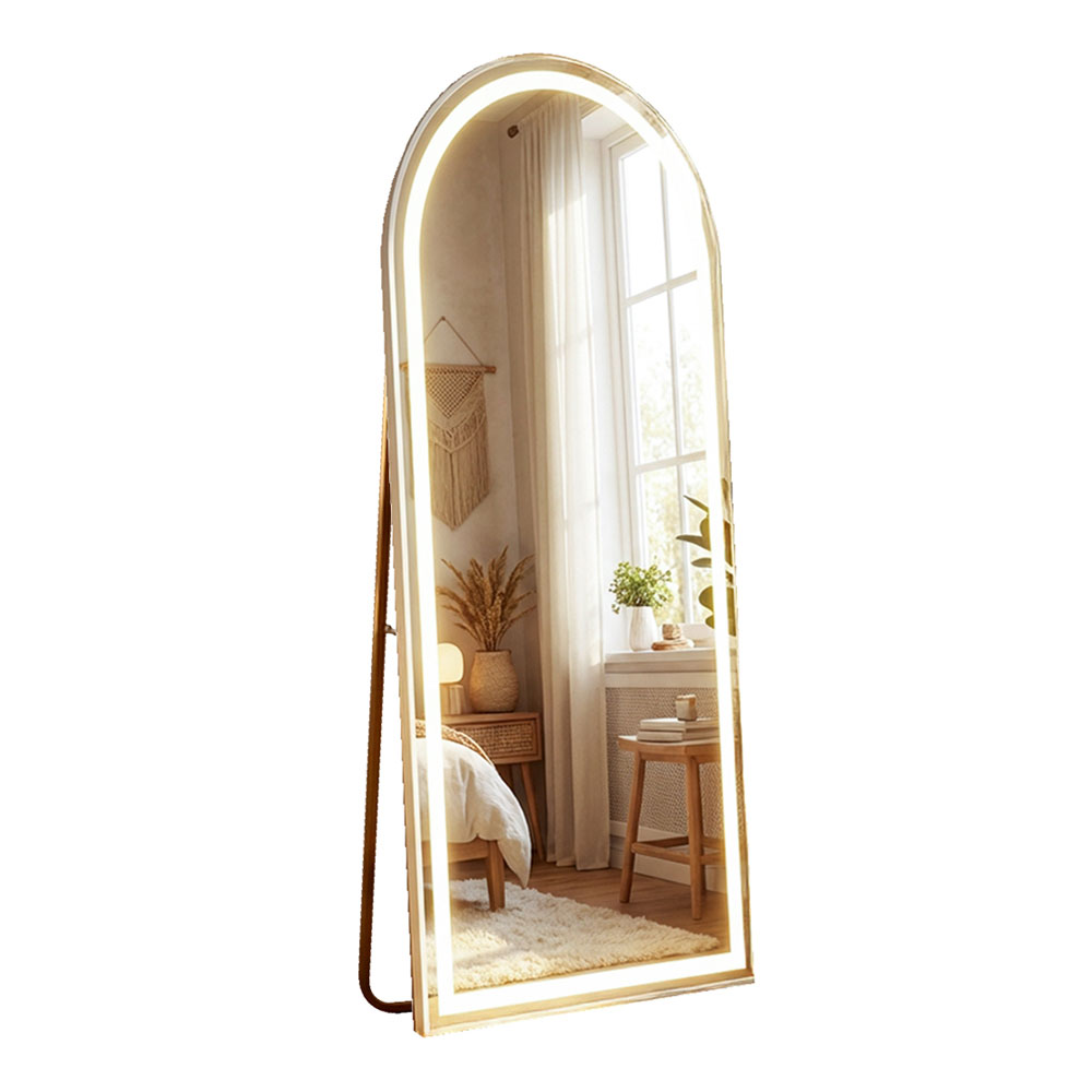 Modena led cheval arch mirror white 160 x 50cm