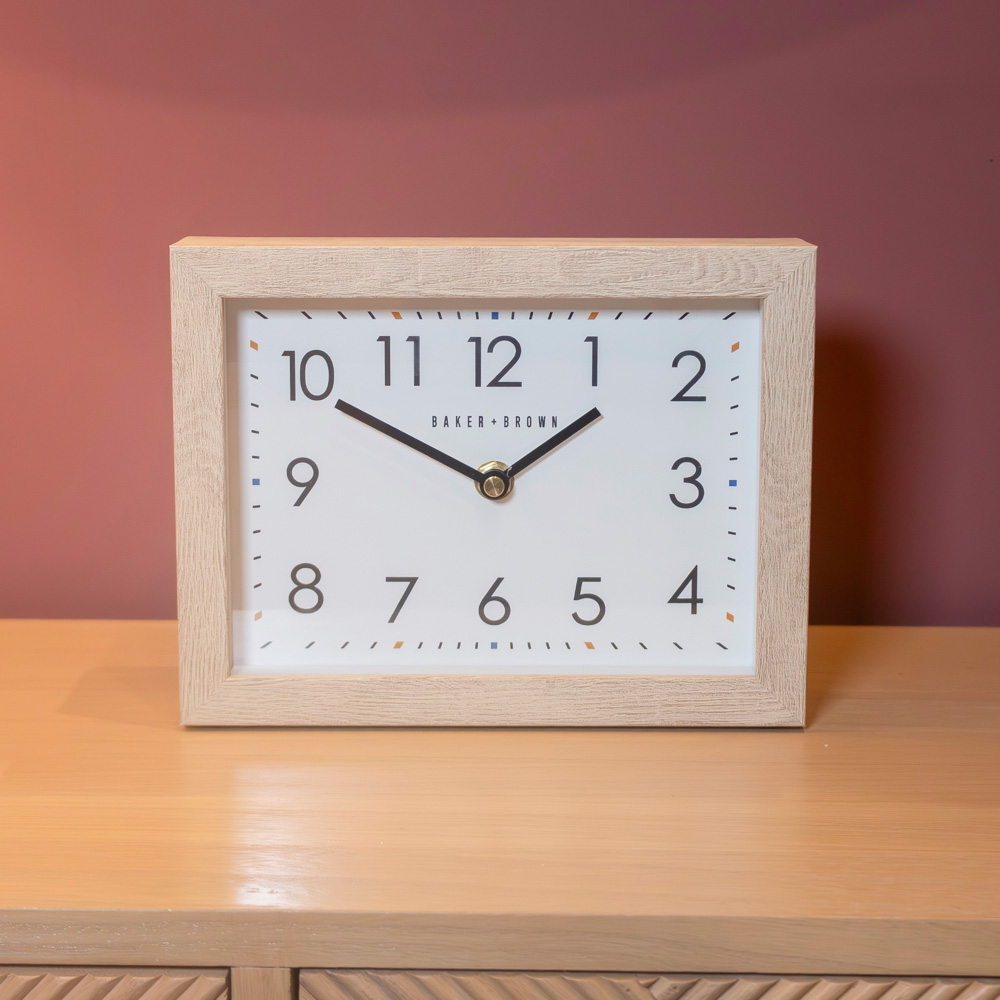 Baker and brown mantel clock oak