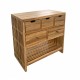 Bari 5 drawer console teak
