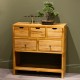 Bari 5 drawer console teak