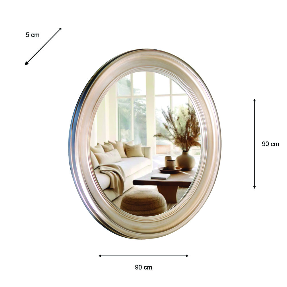 Macy round mirror champagne 90cm
