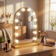 Hollywood bulb arch vanity mirror gold 40 x 30cm