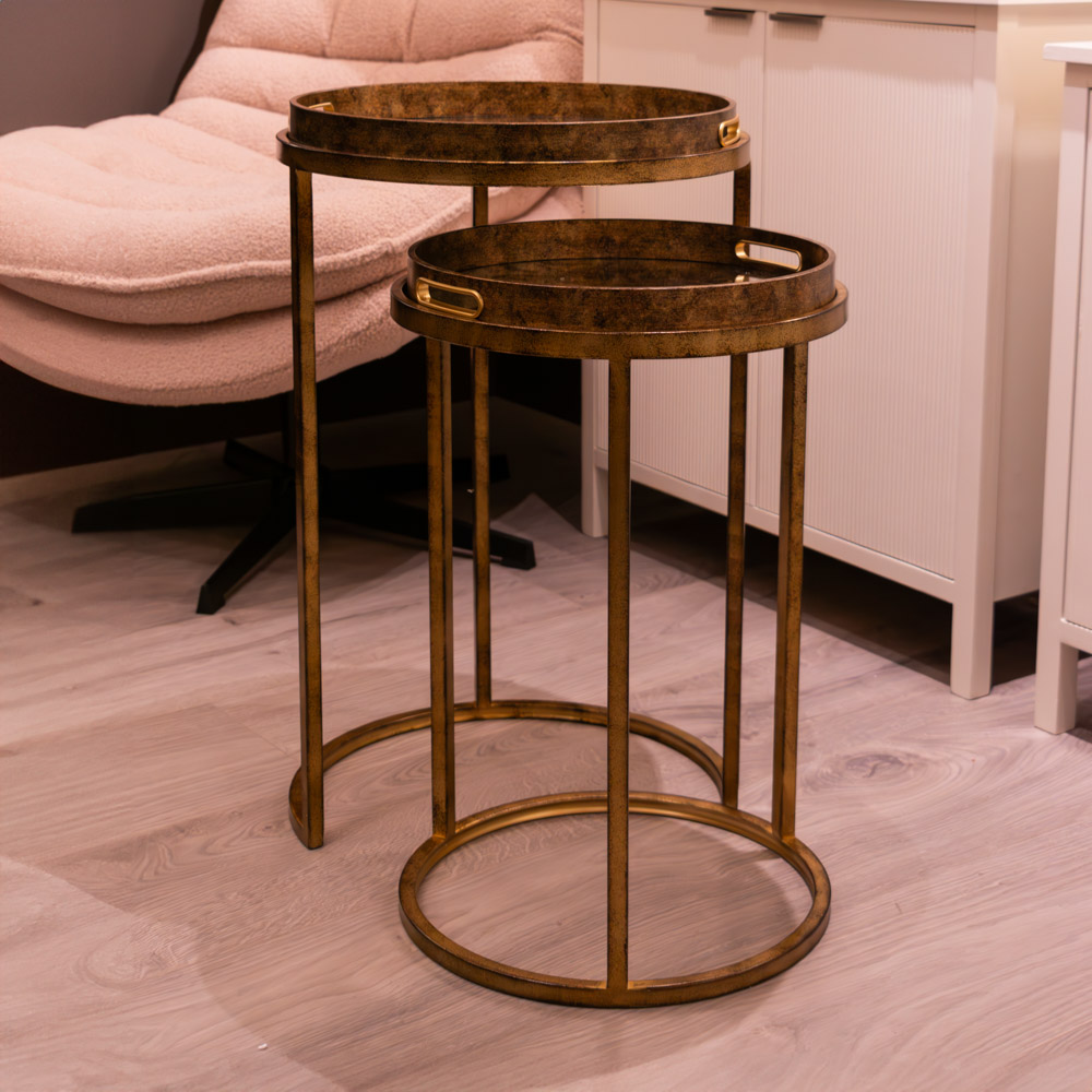 Vela s/2 tray tables gold