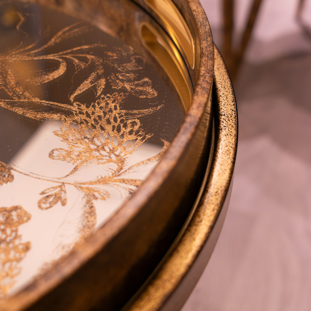 Vela s/2 tray tables gold