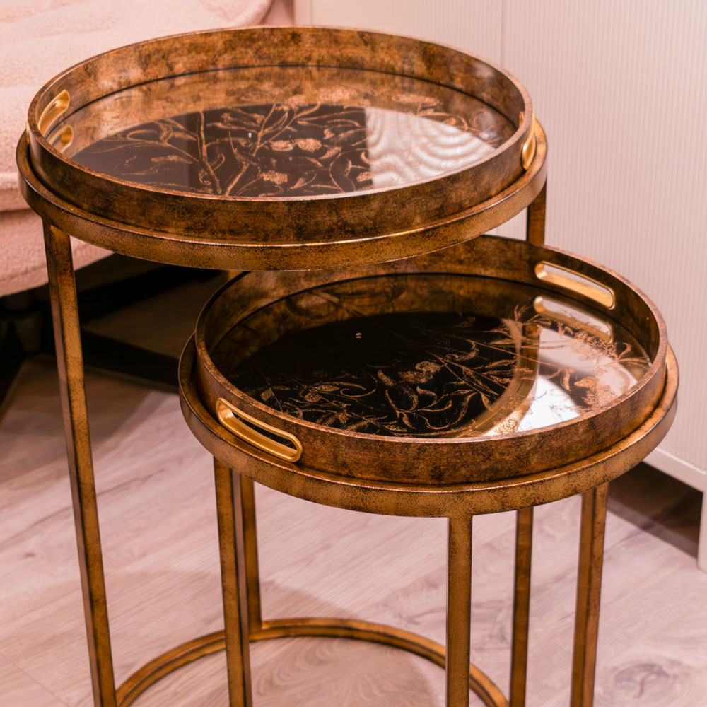 Vela s/2 tray tables gold