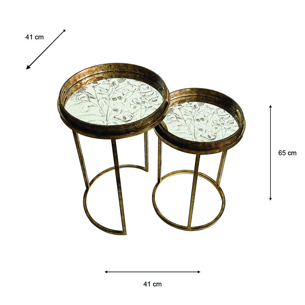 Vela s/2 tray tables gold