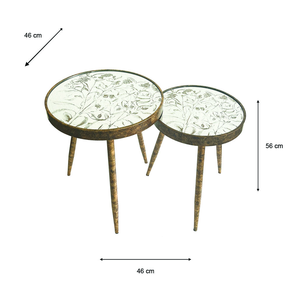 Vela s/2 side tables gold