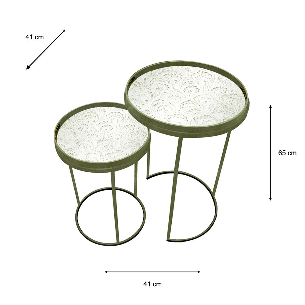 Lyra s/2 tray tables champagne