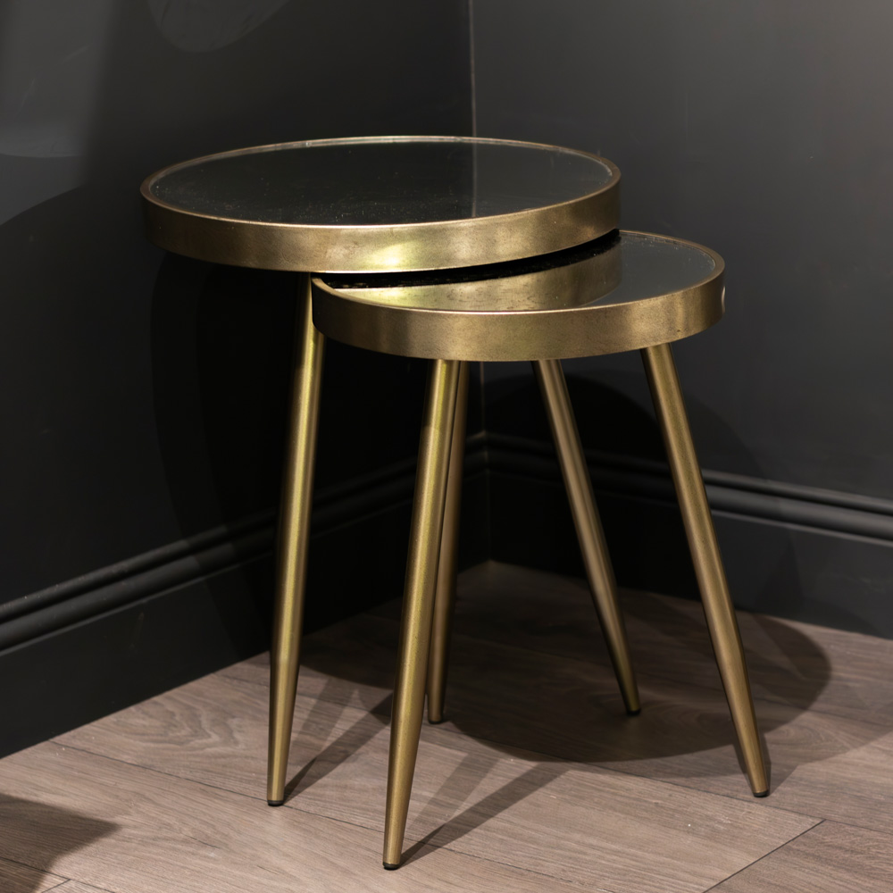 Lyra s/2 side tables champagne