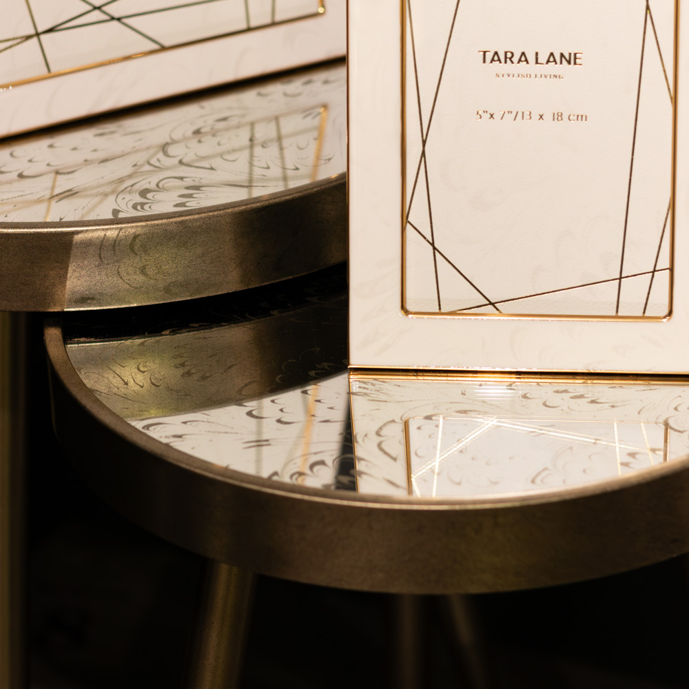 Lyra s/2 side tables champagne