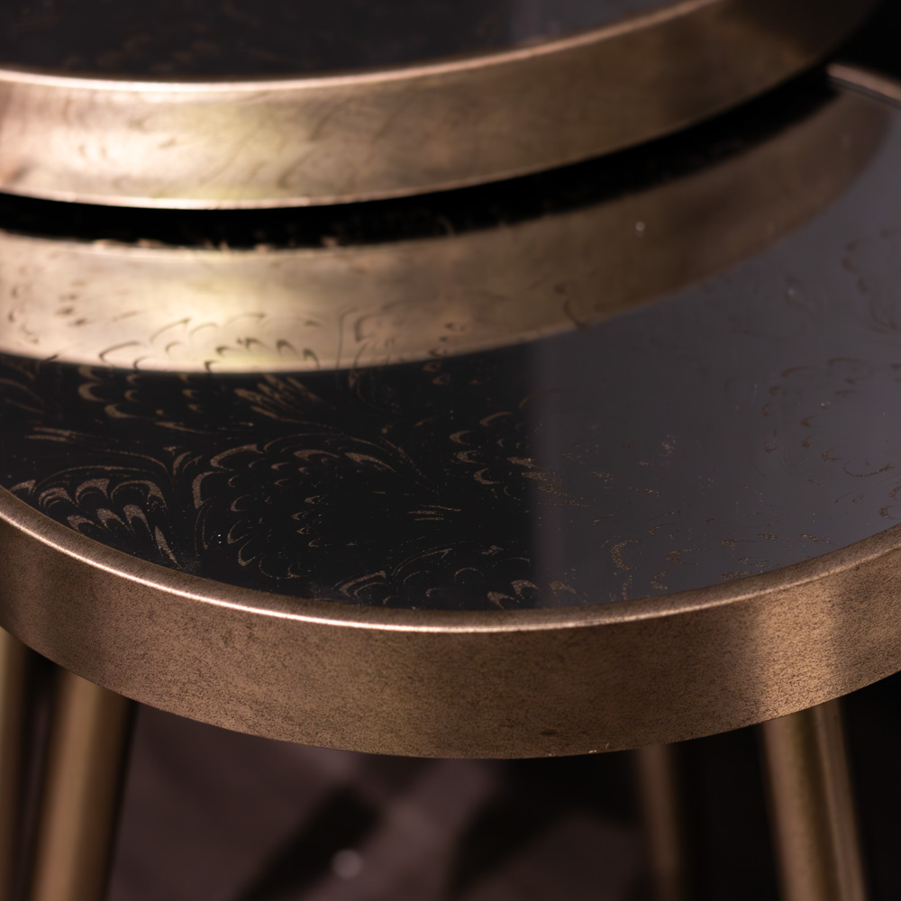 Lyra s/2 side tables champagne