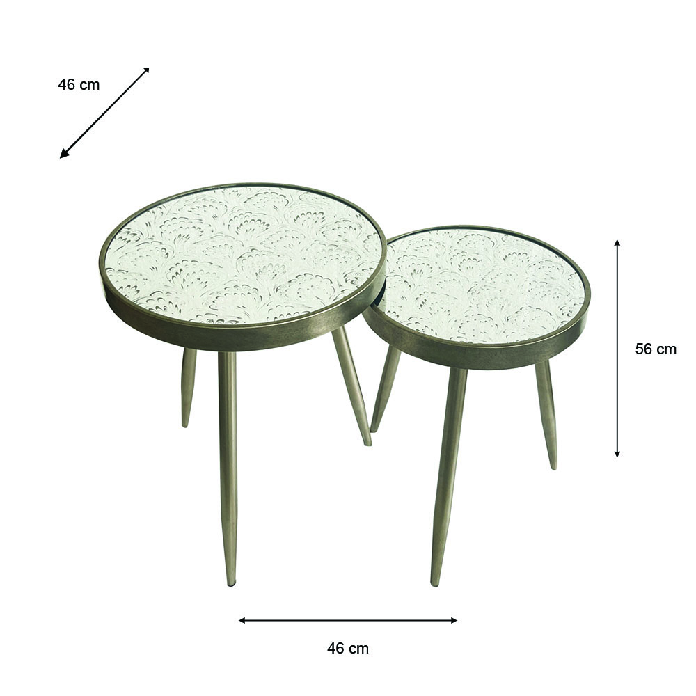 Lyra s/2 side tables champagne