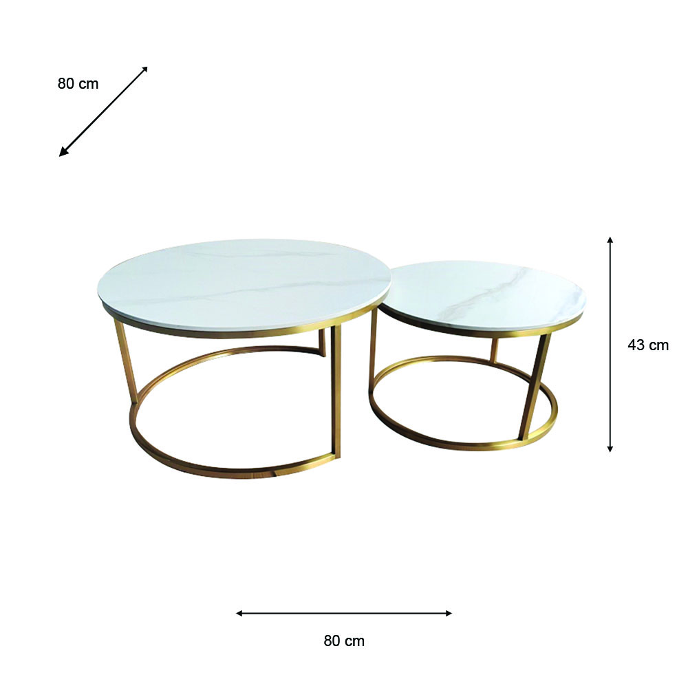Vienna s/2 marble coffee tables