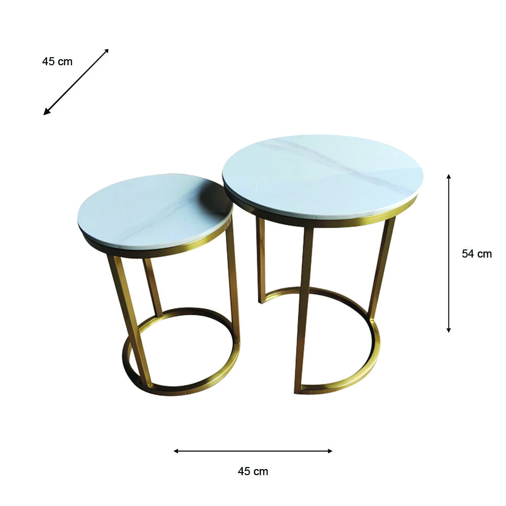Vienna s/2 marble side tables
