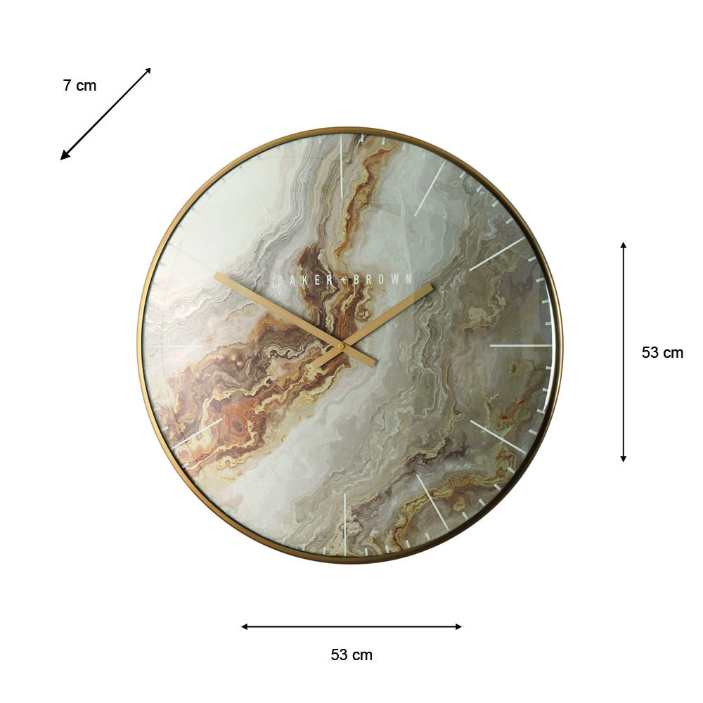 Baker and brown clock oyster bronze 53cm