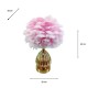 Raya led base feather lamp pink 40cm