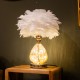 Raya led base feather lamp white 40cm