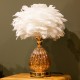 Raya led base feather lamp white 40cm