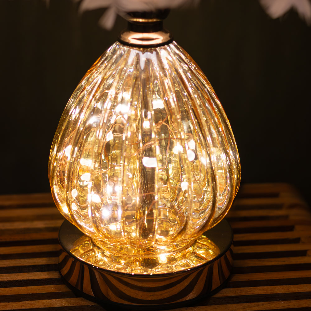 Raya led base feather lamp white 40cm