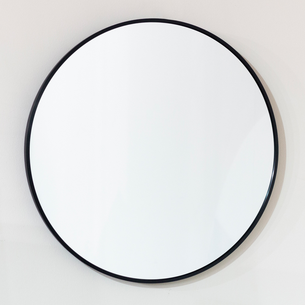 Modena round wall mirror black 120cm