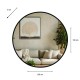 Modena round wall mirror black 120cm
