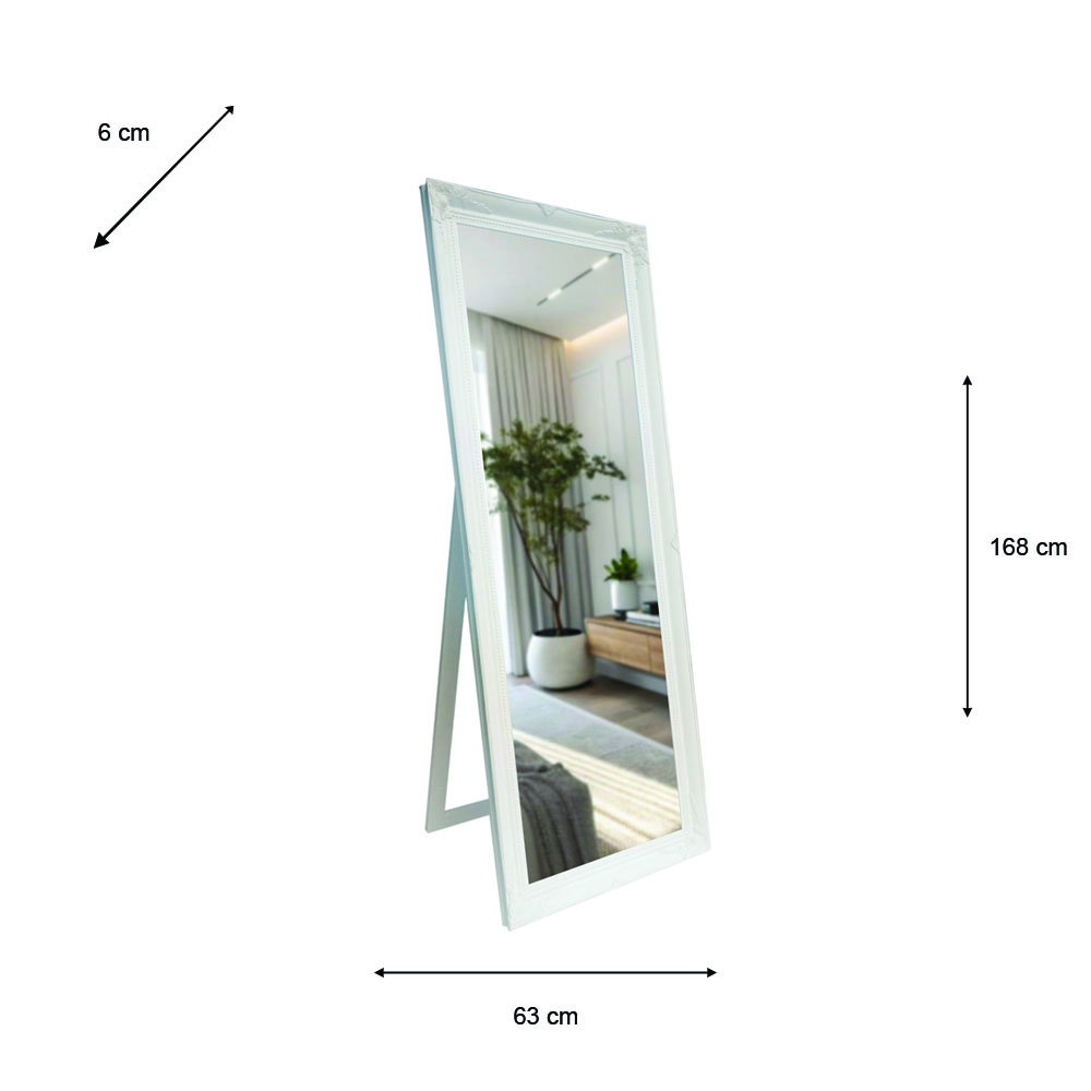 Chateau wide cheval mirror biscuit