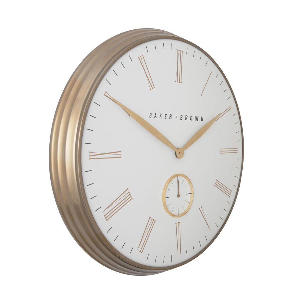 Baker and brown clock white/brass 72cm 