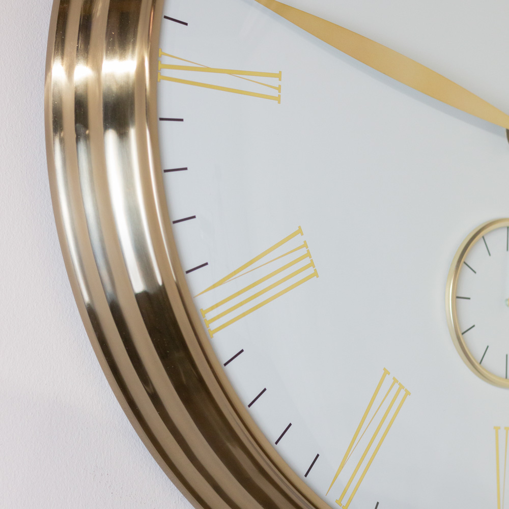 Baker and brown clock white/brass 72cm 