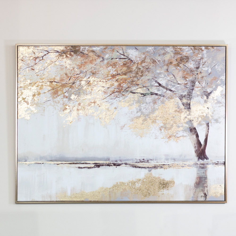 Framed canvas gilded oak 120 x 90cm