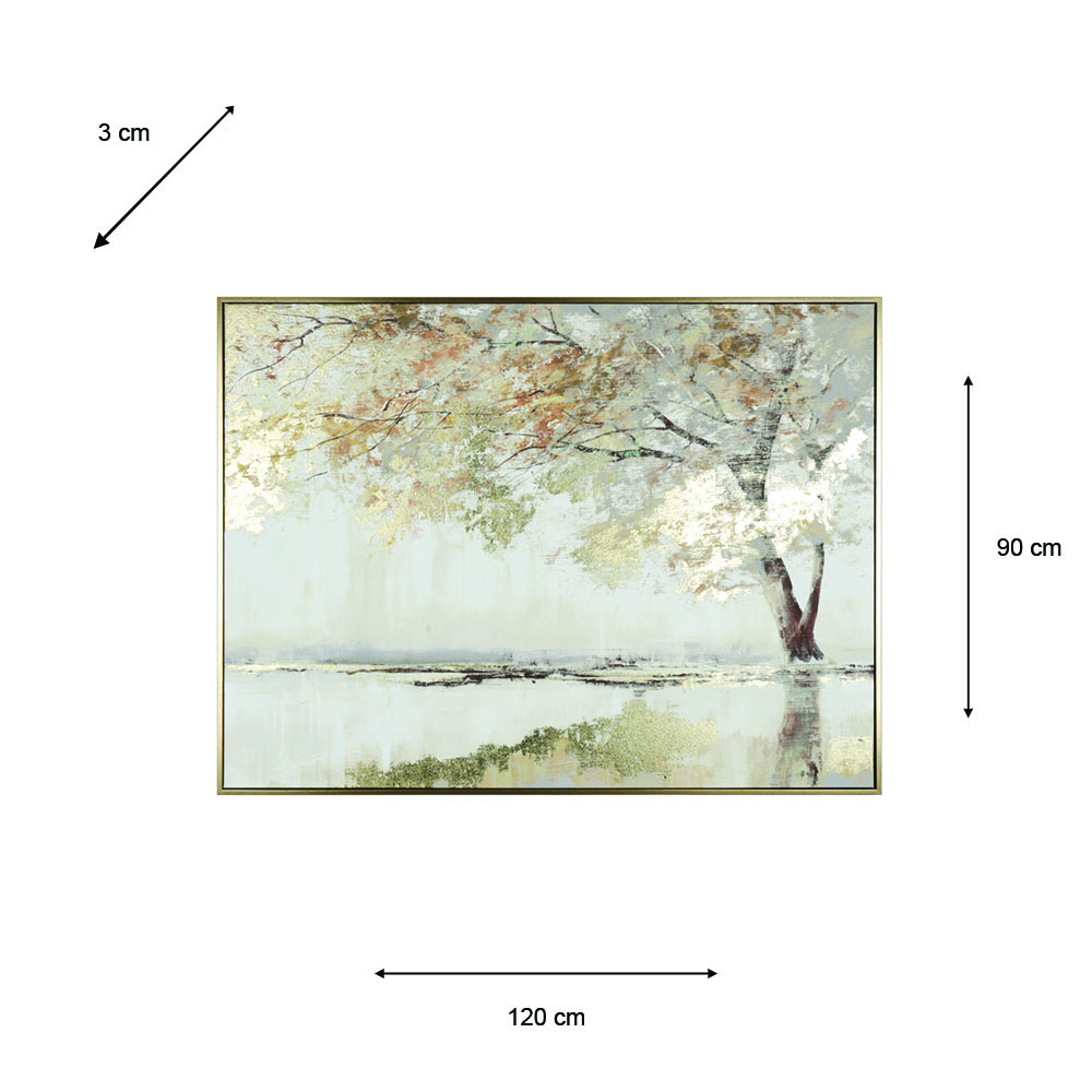 Framed canvas gilded oak 120 x 90cm