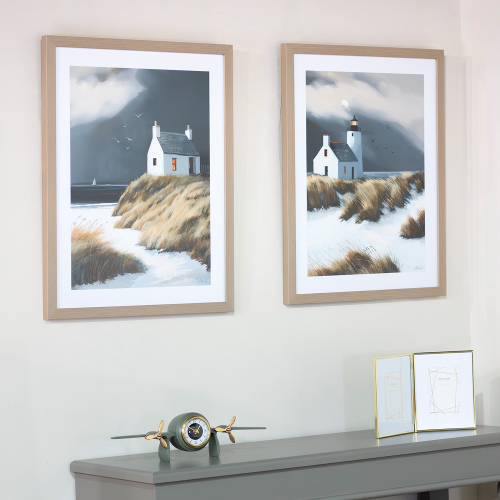 Framed canvas beyond the dunes 60 x 75cm 2 asst