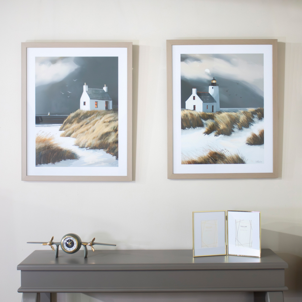 Framed canvas beyond the dunes 60 x 75cm 2 asst