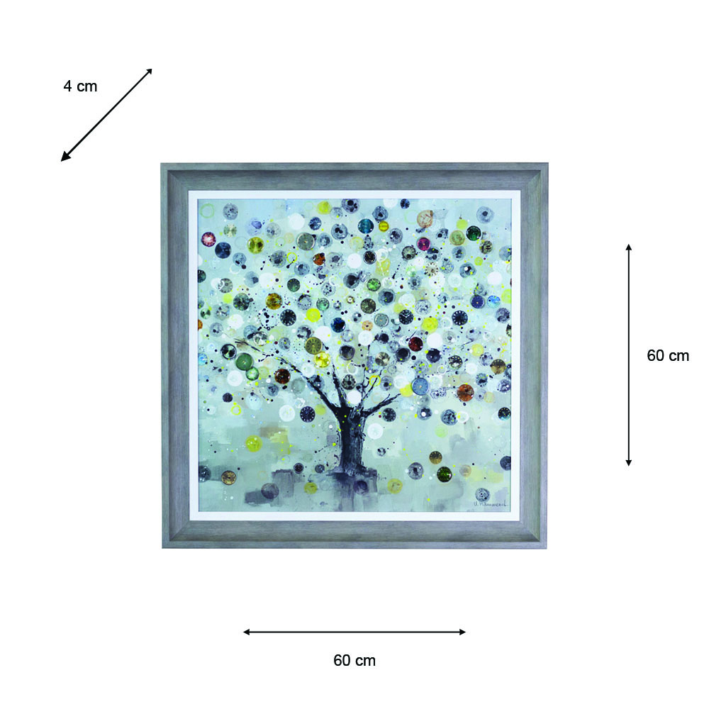 Framed print 3d watch tree 60 x 60cm