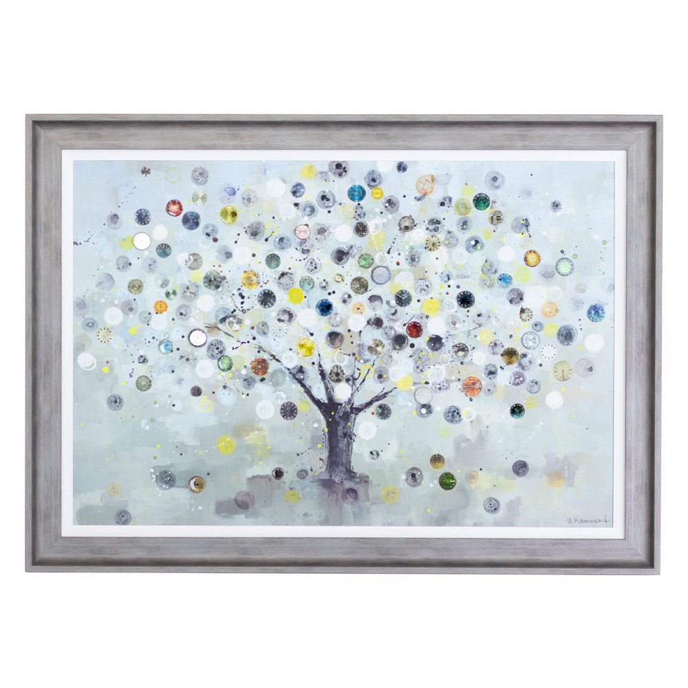 Framed print 3d watch tree 115 x 83 cm