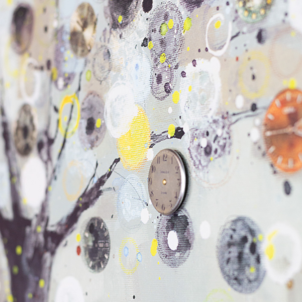 Framed print 3d watch tree 115 x 83 cm